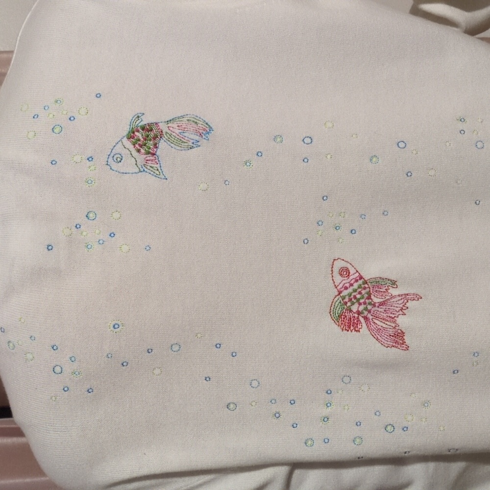 Talbots White Cardigan Sweater with Fish Embroidery XL - Picture 6 of 11